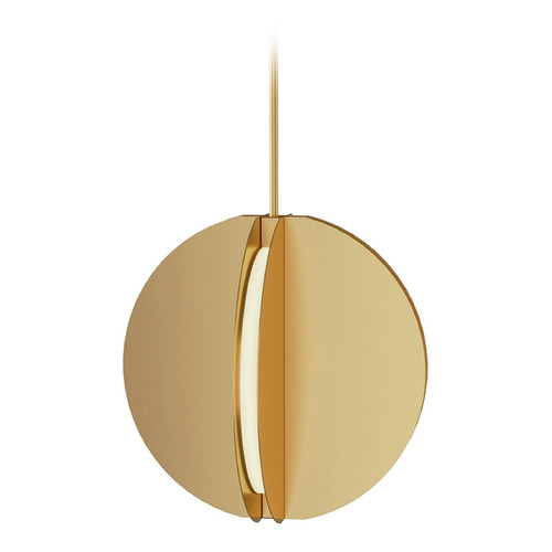 Visual Comfort Modern Collection Bau 18-Inch LED Pendant in Natural Brass by Visual Comfort Modern 700TDBAU18NB-LED930