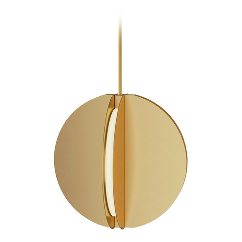 Bau 18-Inch LED Pendant in Natural Brass by Visual Comfort Modern
