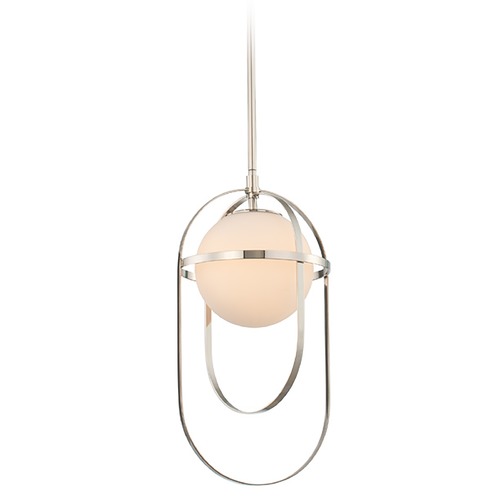 Lennox 9-Inch Mini Pendant in Polished Nickel by Kalco Lighting
