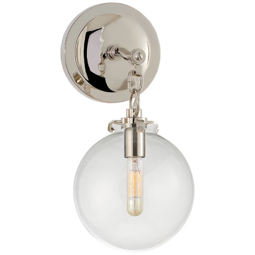 Thomas OBrien Katie Globe Sconce in Polished Nickel by Visual Comfort Signature