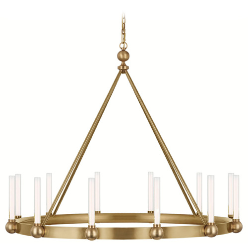 Visual Comfort Signature Collection Thomas OBrien Jeffery Chandelier in Brass by Visual Comfort Signature TOB5776HAB-WG
