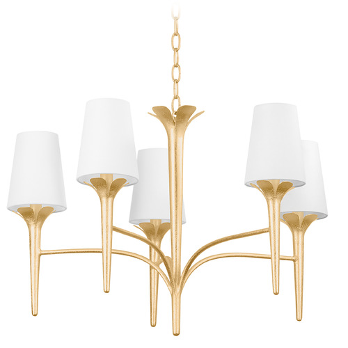 Mitzi by Hudson Valley Mitzi Taylor Gold Leaf 5-Light Chandelier H733805-GL