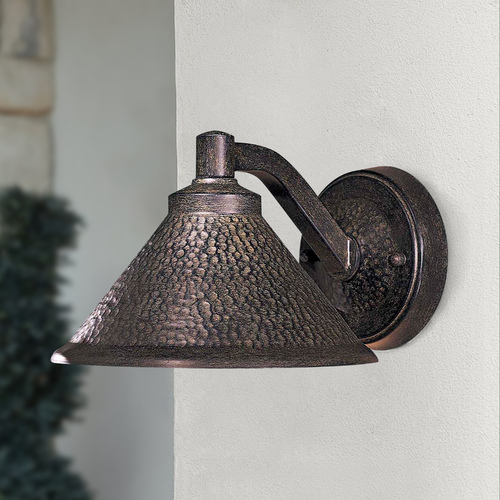 Outdoor Wall Light in Hammered Bronze by Minka Lavery