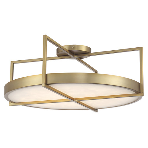 Boada 9-Inch LED Semi-Flush in Soft Brass by Minka Lavery