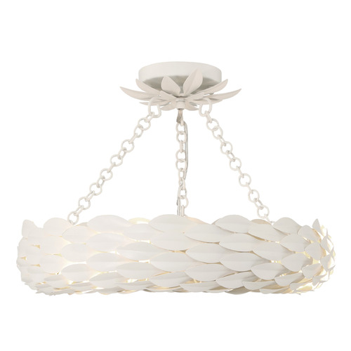 Crystorama Lighting Broche Matte White LED Semi-Flushmount Light