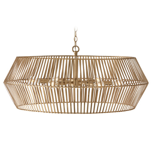 Capital Lighting Kaiya Matte Brass Pendant Light with Abstract Shade