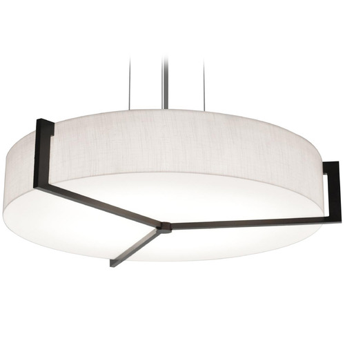Afx Lighting Apex Satin Nickel LED Pendant Light with Drum Shade