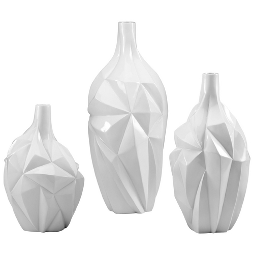 Glacier Gloss White Glaze Vase by Cyan Design