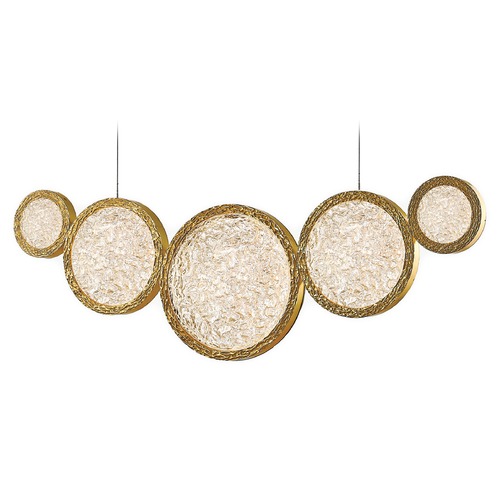 Bottega 44-Inch Polished Brass LED Linear Chandelier by Avenue Lighting