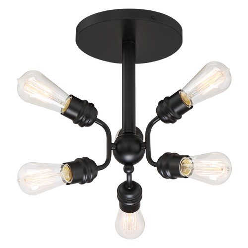 Faraday Black Semi-Flush Mount by Nuvo Lighting