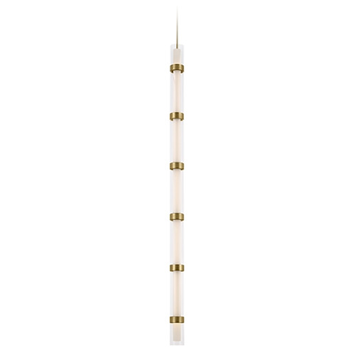 Wit 7-Glass LED Pendant in Aged Brass by Visual Comfort Modern