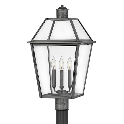 Nouvelle Medium Post Lantern in Blackened Brass by Hinkley Lighting