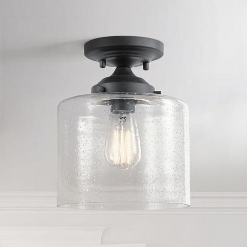 Winslow 8.50-Inch Black Semi-Flush Mount by Kichler Lighting