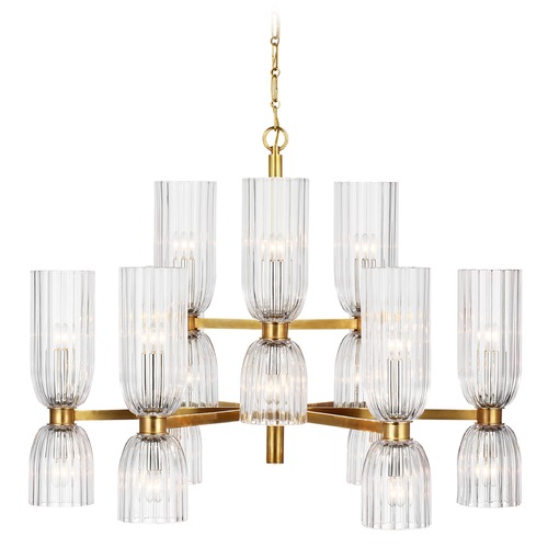 Visual Comfort Signature Collection Aerin Asalea Medium Chandelier in Antique Brass by Visual Comfort Signature ARN5500HABCG