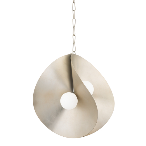 Peony 23.50-Inch Pendant in Warm Silver Leaf by Corbett Lighting
