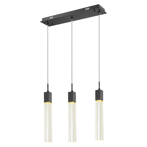Original Glacier 3-Light LED Multi-Light Pendant in Matte Black by Avenue Lighting
