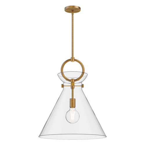 Alora Lighting Alora Lighting Emerson Aged Gold Pendant Light with Conical Shade PD412518AGCL