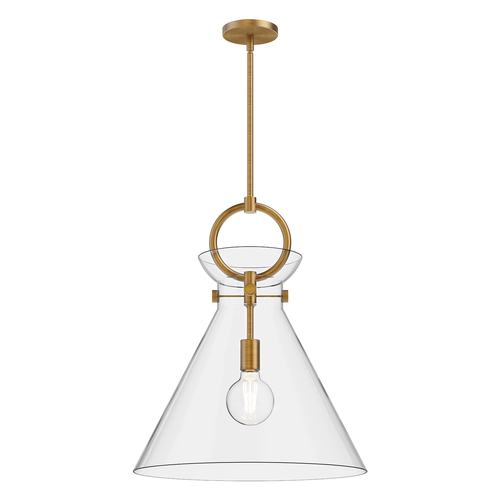 Alora Lighting Emerson Aged Gold Pendant Light with Conical Shade