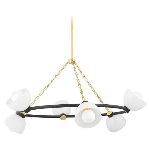 Mitzi by Hudson Valley Mitzi Kinsley Brass and Black 6-Light Chandelier H724806-AGB/TBK