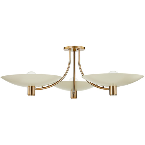 Troy Lighting Troy Lighting Wolfe Patina Brass & Soft Sand LED Semi-Flushmount Light C1441-PBR/SSD