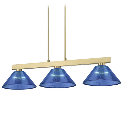 Z-Lite Cobalt Modern Gold Billiard Light with Conical Shade