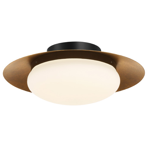 Zinola 15-Inch LED Flush Mount in Halcyon Gold & Coal by Minka Lavery