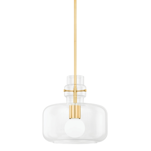 Mitzi by Hudson Valley Lumi 16-Inch Pendant in Aged Brass by Mitzi by Hudson Valley H902701L-AGB