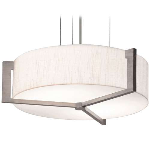Afx Lighting Apex Satin Nickel LED Pendant Light with Drum Shade