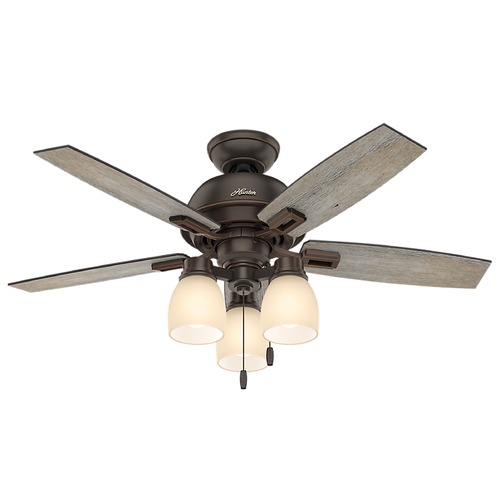 Hunter Fan Company 44-Inch Hunter Fan Donegan LED Ceiling Fan with Light - Onyx Bengal Finish 52228
