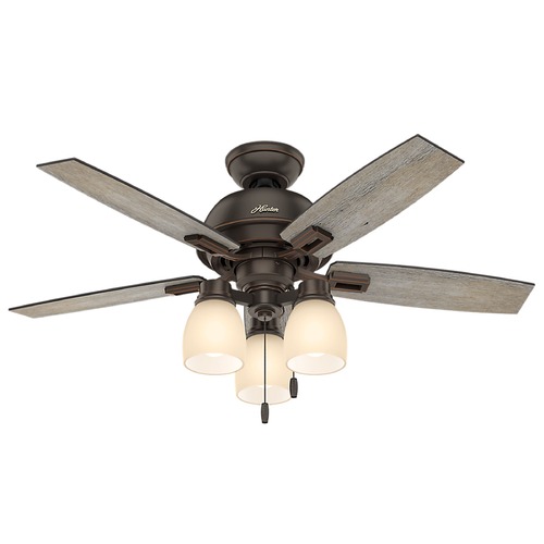 44-Inch Hunter Fan Donegan LED Ceiling Fan with Light - Onyx Bengal Finish