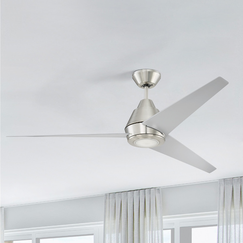 Craftmade Lighting 56-Inch Brushed Nickel Outdoor LED Ceiling Fan 3000K 1200LM ACA56BNK3-UCI