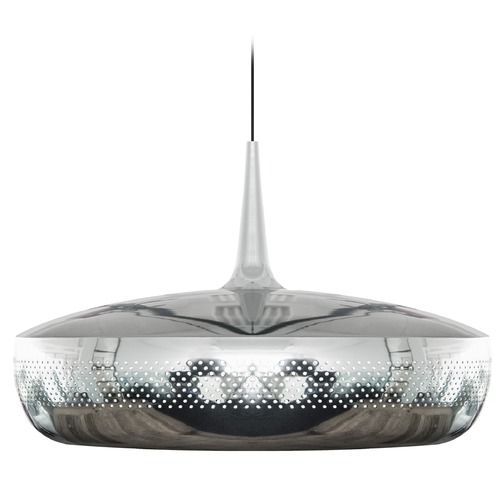 UMAGE UMAGE Polished Steel / Black Pendant Light with Polished Steel Metal Shade 2097_4008