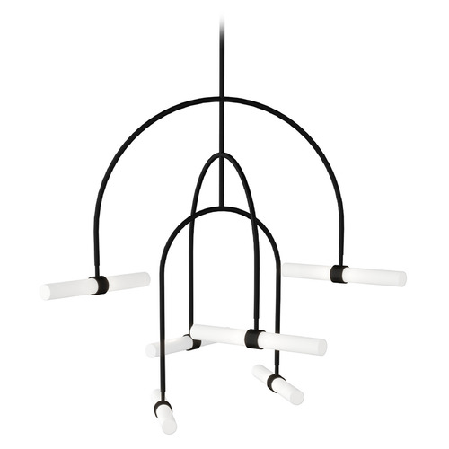 Sean Lavin Calumn 6-Light LED Chandelier in Black by Visual Comfort Modern