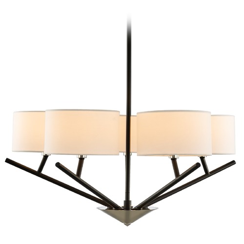 Tahoe 5-Light Chandelier in Matte Black & Polished Nickel by Kalco Lighting