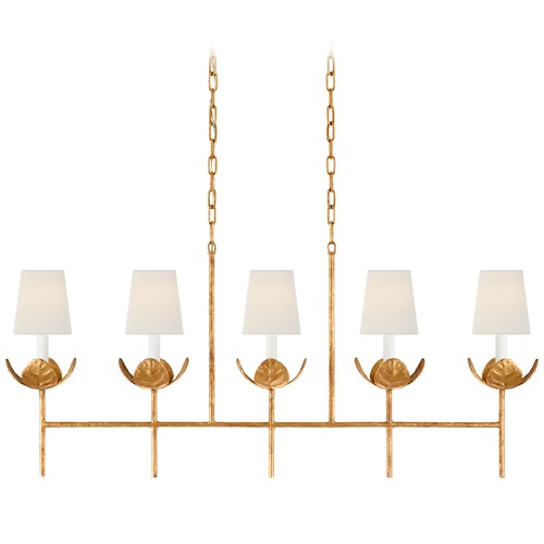 Julie Neill Illana Linear Chandelier in Gold Leaf by Visual Comfort Signature