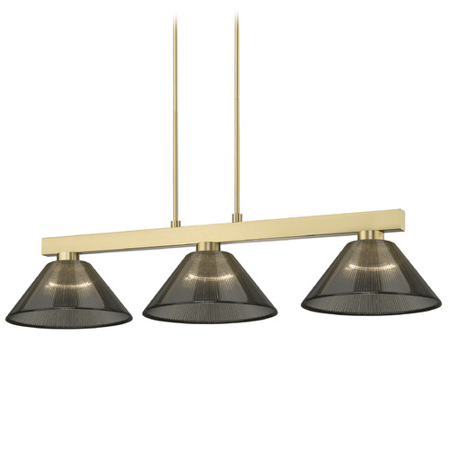 Z-Lite Cobalt Modern Gold Billiard Light with Conical Shade
