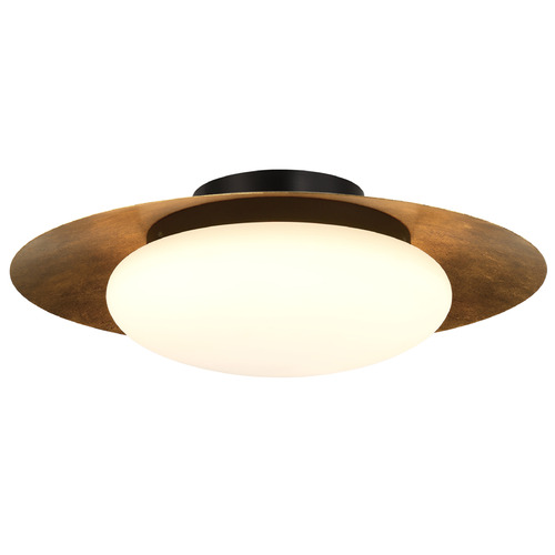 Zinola 18-Inch LED Flush Mount in Halcyon Gold & Coal by Minka Lavery