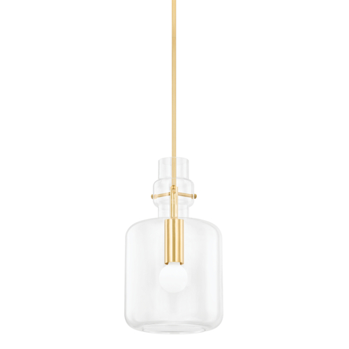 Mitzi by Hudson Valley Lumi 11-Inch Pendant in Aged Brass by Mitzi by Hudson Valley H902701S-AGB