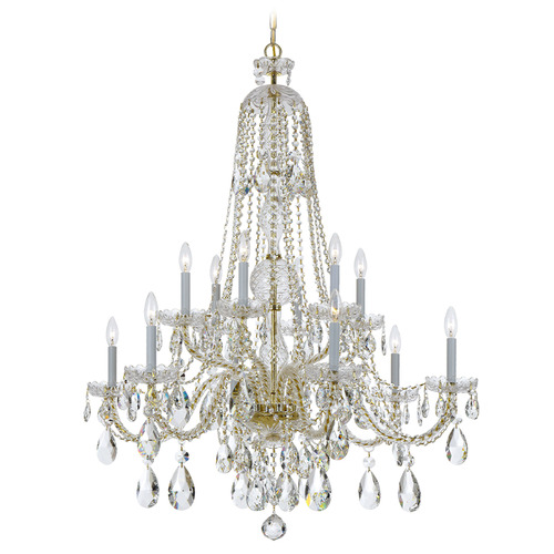 Crystorama Lighting Traditional Crystal Polished Brass Crystal Chandelier
