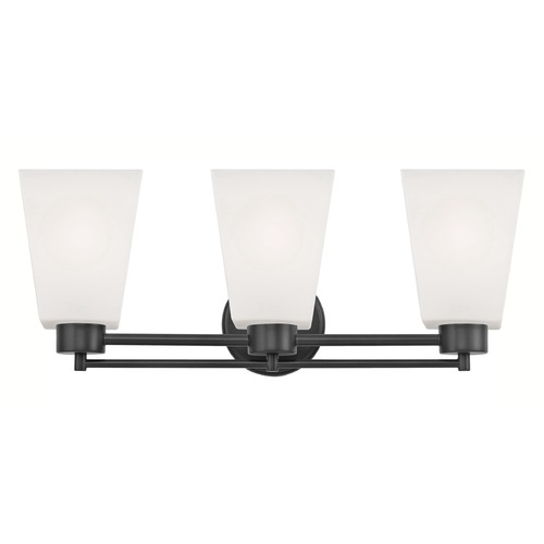 Modern Bathroom Light White Glass Black 3 Lt