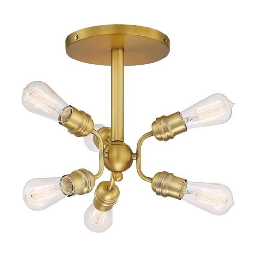 Faraday Brushed Brass Semi-Flush Mount by Nuvo Lighting
