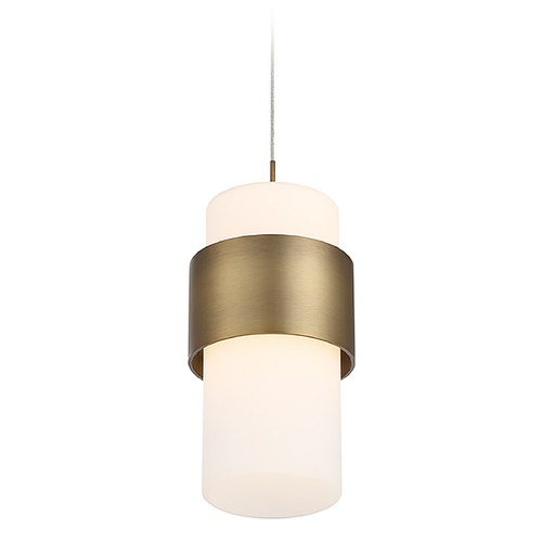 Banded Aged Brass LED Mini Pendant by WAC Lighting