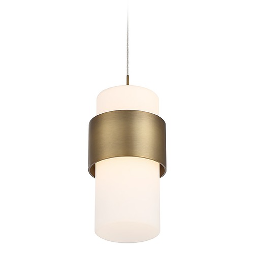 WAC Lighting Banded Aged Brass LED Mini Pendant by WAC Lighting PD-68909-AB