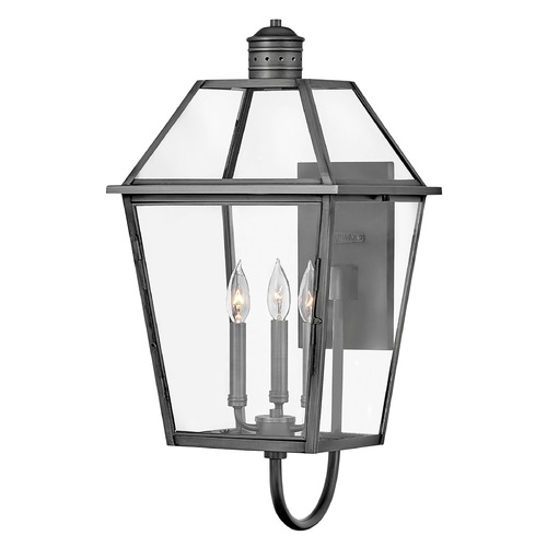 Nouvelle Medium Wall Lantern in Blackened Brass by Hinkley Lighting