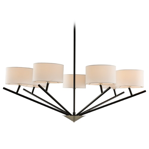 Tahoe 7-Light Chandelier in Matte Black & Polished Nickel by Kalco Lighting