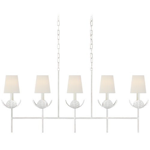 Visual Comfort Signature Collection Julie Neill Illana Linear Chandelier in White by Visual Comfort Signature JN5630PWL