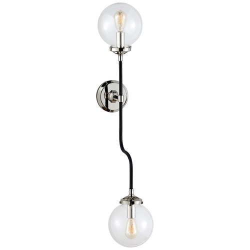 Ian K. Fowler Bistro Double Wall Sconce in Nickel by Visual Comfort Signature