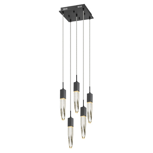 Original Aspen 5-Light LED Multi-Light Pendant in Black by Avenue Lighting