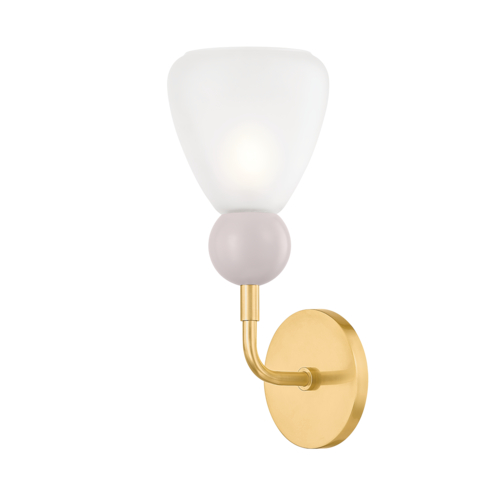 Doreen Wall Sconce in Aged Brass & Peignoir by Mitzi by Hudson Valley