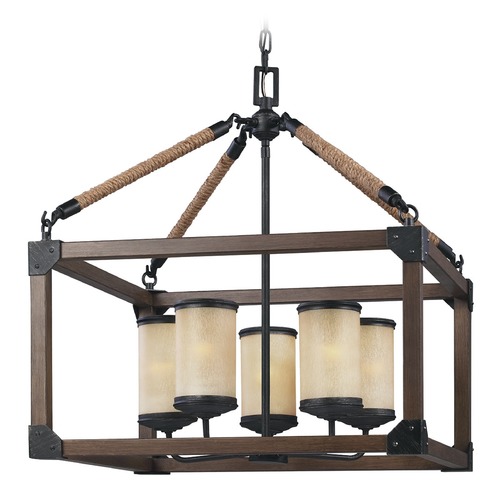 Generation Lighting Dunning 22-Inch Pendant in Stardust & Cerused Oak by Generation Lighting 3113305-846